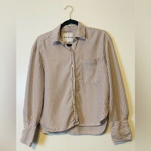 Lola Rivera Women's Striped Blouse - Brown